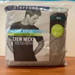 Stafford 4-Pack Men's Big & Tall Dry+Cool Breathable Mesh Crew-Neck T-Shirts-BIG